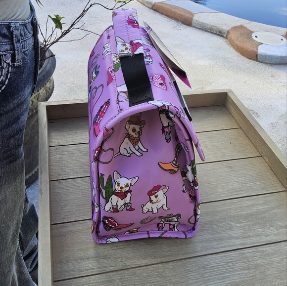 NWT BETSEY JOHNSON HOWDY PUPS FLAP TOP INSULATED LUNCH TOTE - Picture 4 of 5